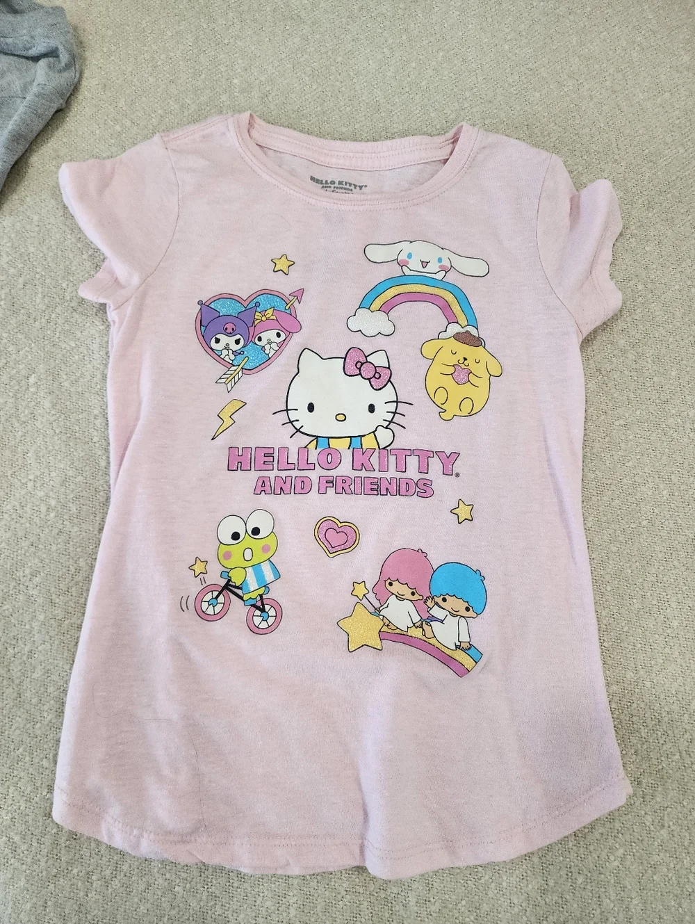 Girls' 5 Graphic Tee Bundle - Pink, Gray, Black, Light Pink